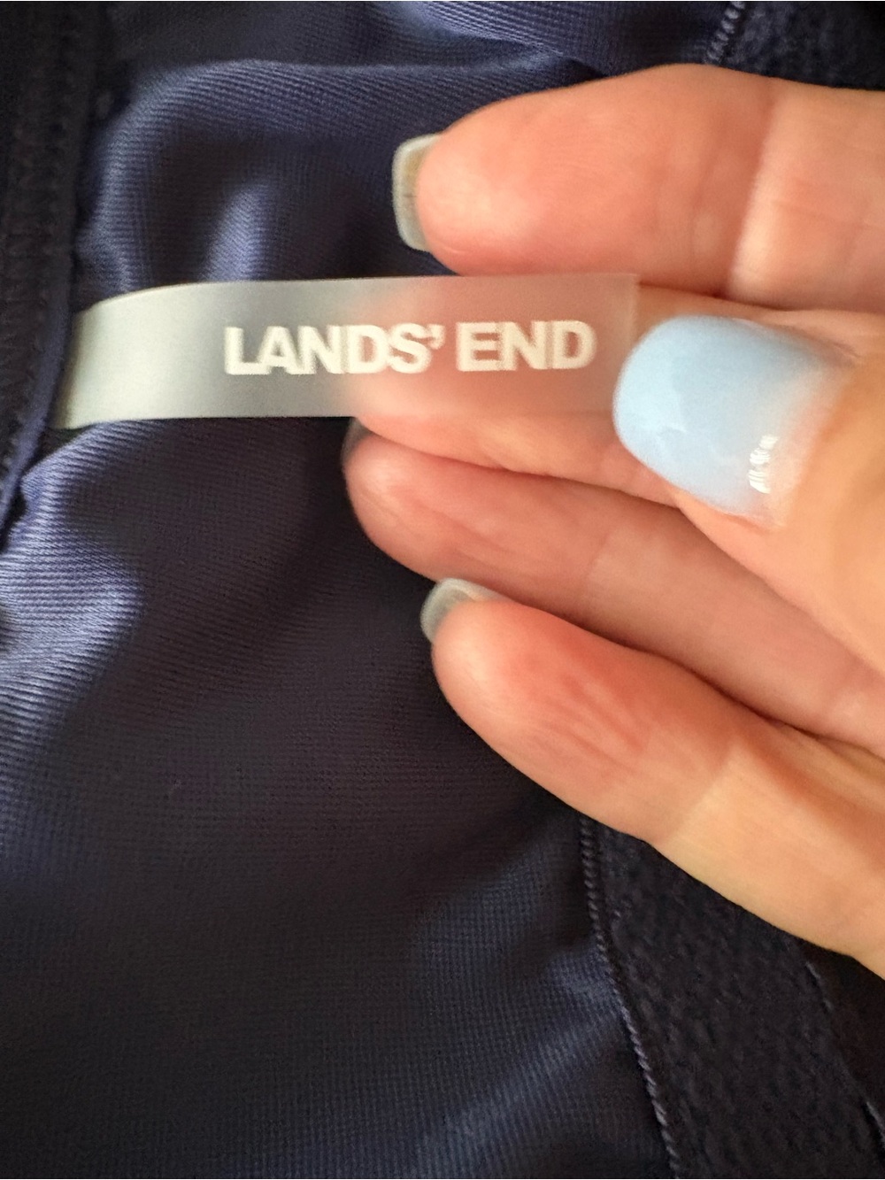 Lands' End Navy Ruched Swim Bandeau Tankini - Picture 4 of 6
